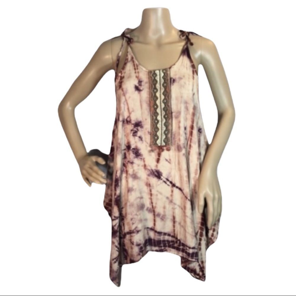 Sacred Threads Tunic Length Tie Dye Dress S